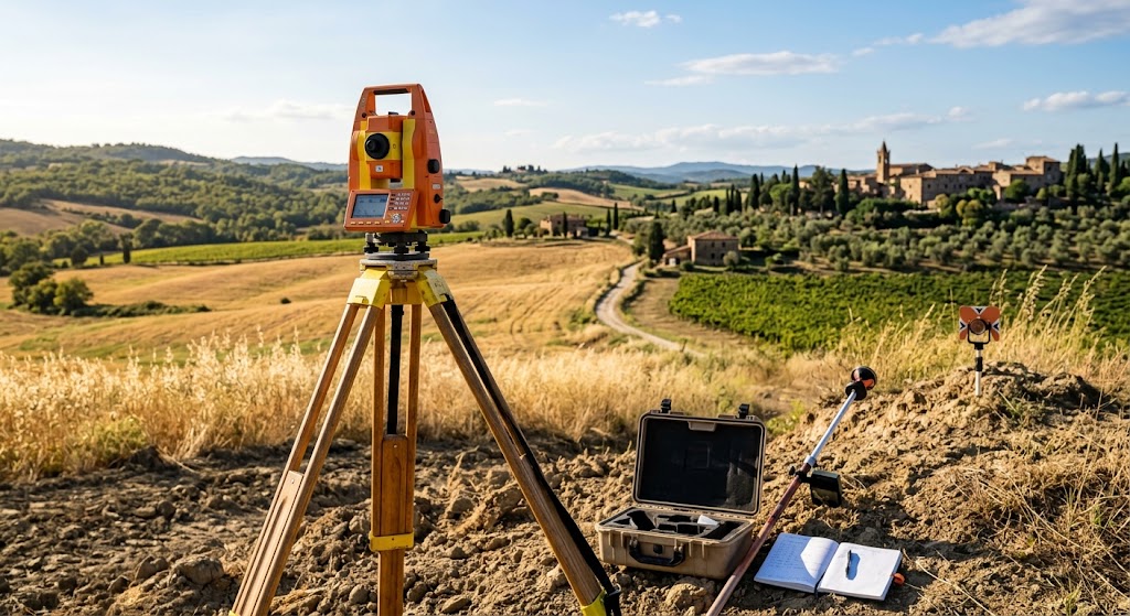 Rilievo con ricevitore GNSS e controller in campo